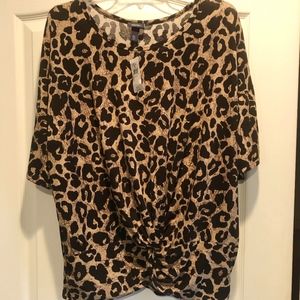 Daytrip Leopard Print Knot Front Top